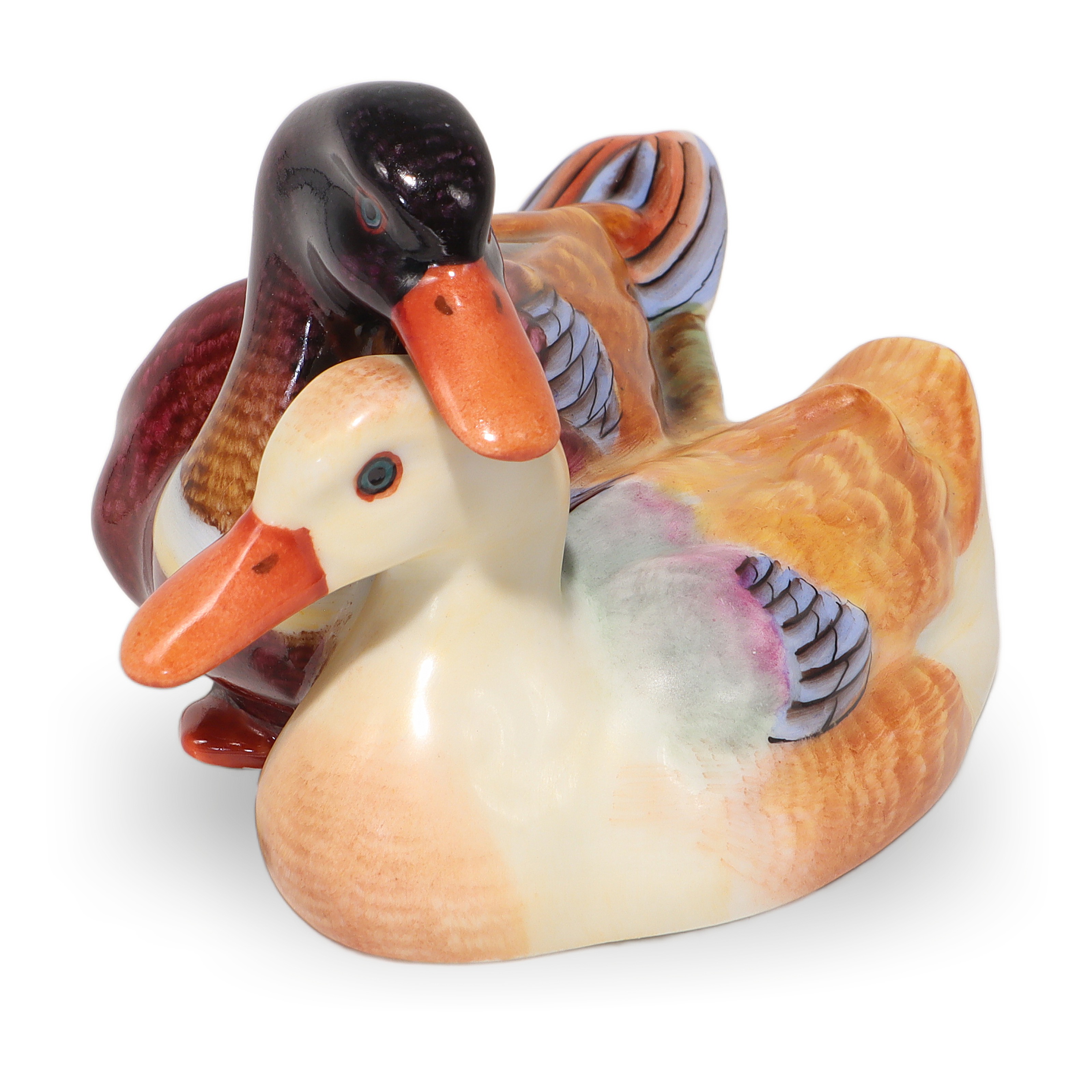 Thumbnail for Vintage Herend Mallard Ducks Porzellanfigur - Ungarn Handarbeit - Mid Century